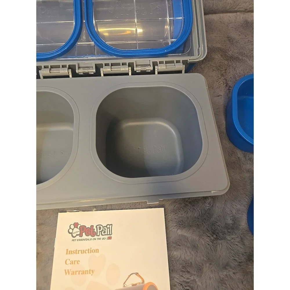 NEW My Pet Pail Travel Dog Bowl Blue Storage Water Bottles‎ Leash Collar & Bags